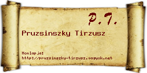 Pruzsinszky Tirzusz névjegykártya